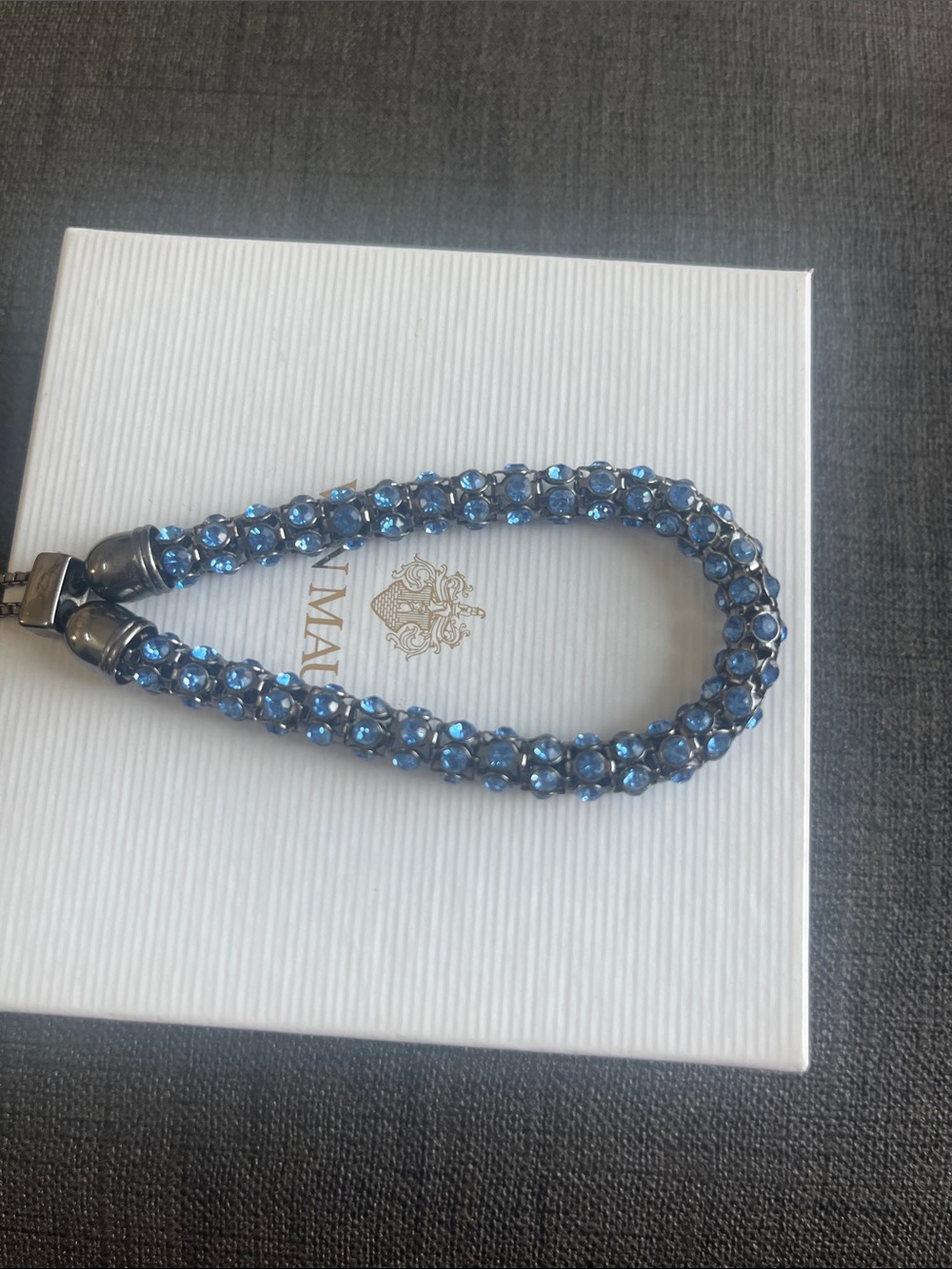 Blue Crystal Double-Row Bracelet
